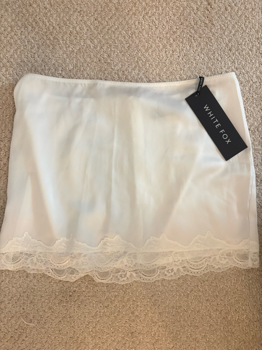 White Fox Ivory Lace Slip Skirt
